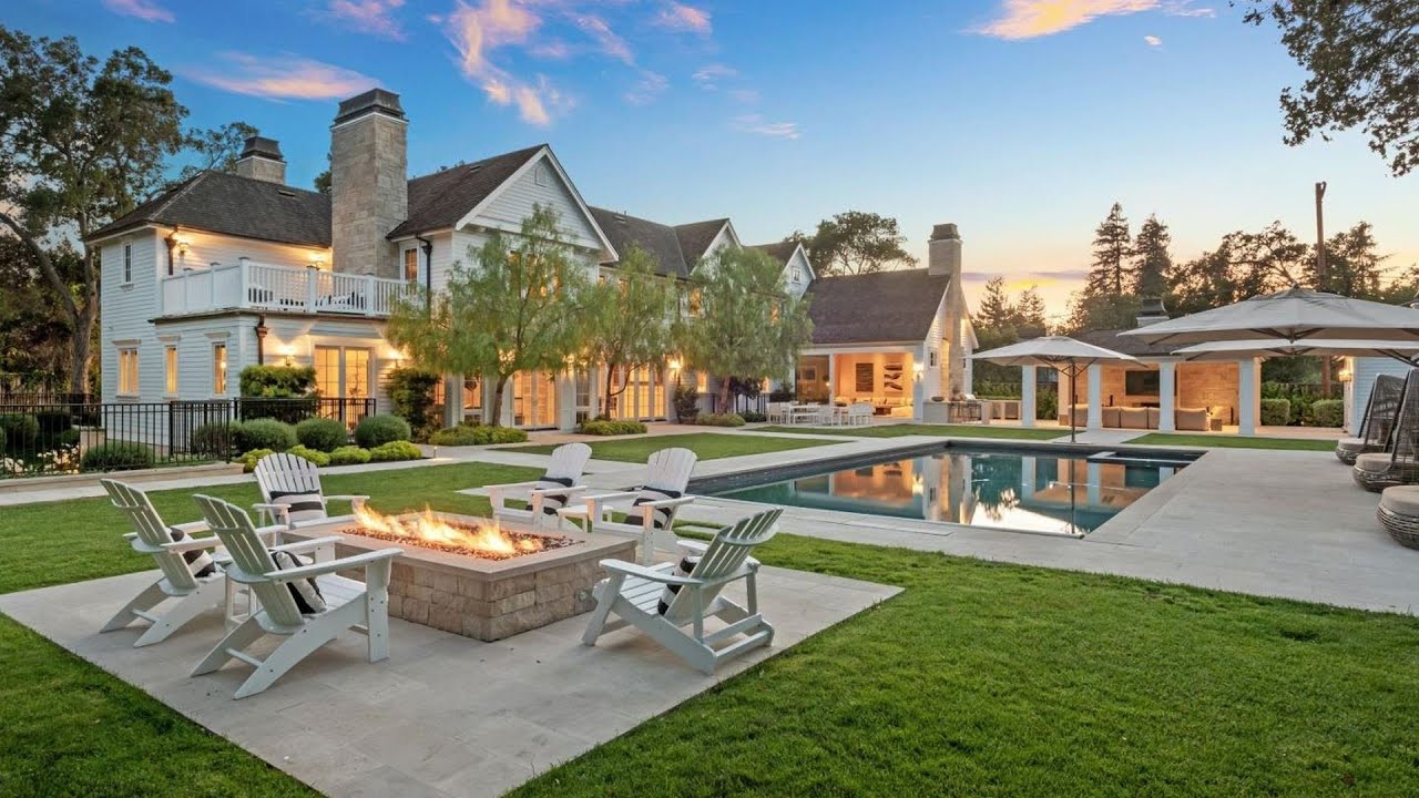 A $27,000,000 Iconic Estate in Atherton with Exceptional Lighting and Gorgeous Outdoor Spaces