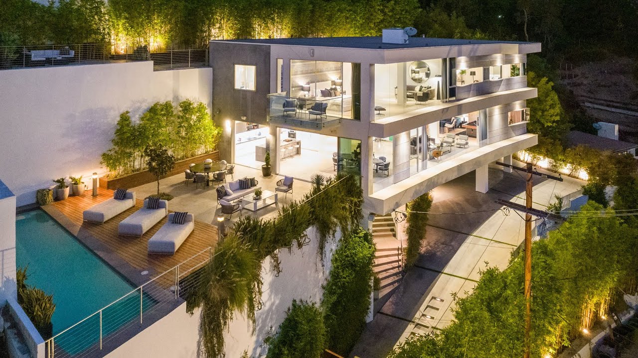 image 0 A $5950000 Architectural Home In Hollywood Hills With Jaw-dropping Views Of La Skyline