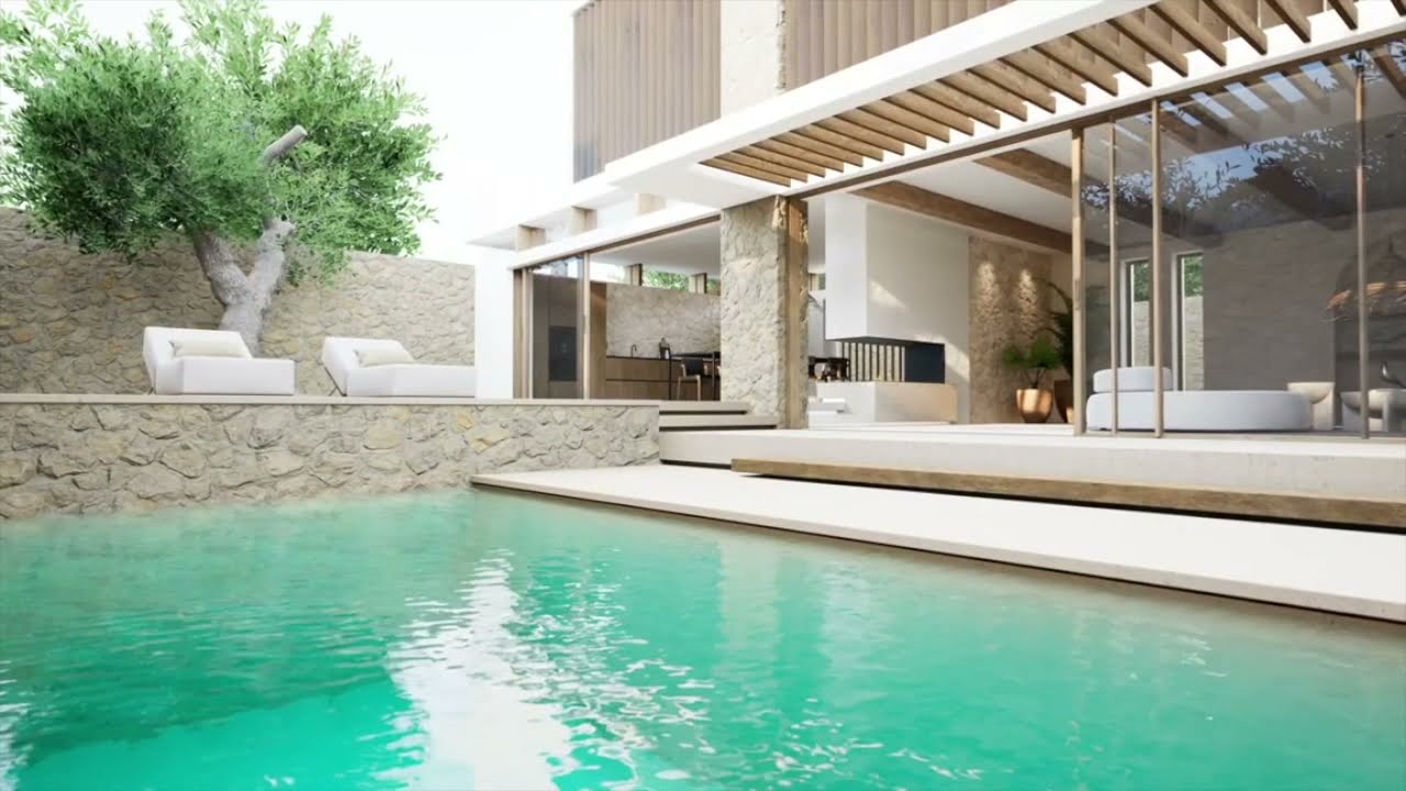 image 0 A Rustic Mediterranean Retreat With Pool [visualized]