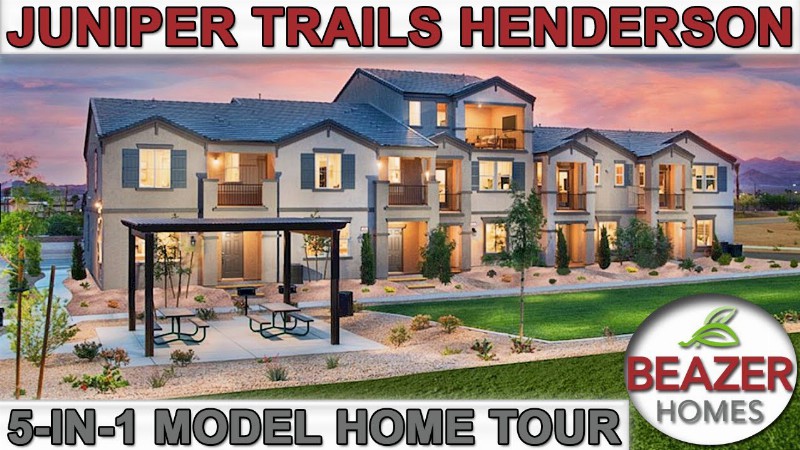 All 5 Model Homes! New Henderson Townhomes At Juniper Trails $360k+ : Beazer Homes 1253-2041sf