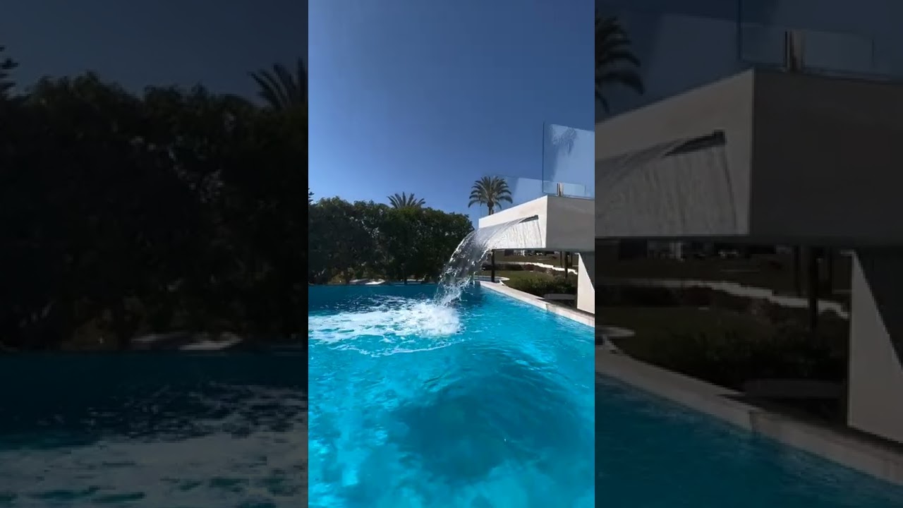 Amazing Pool Waterfall In This €10.000.000 Modern Mansion #shorts