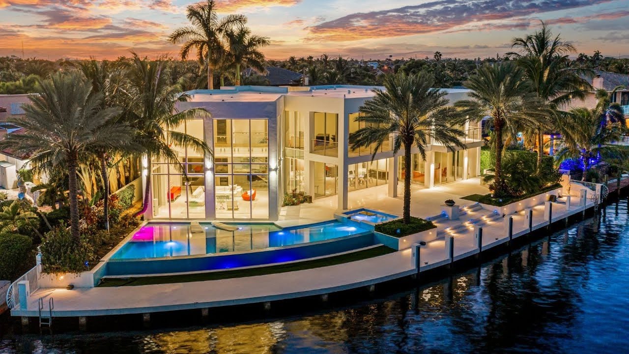 image 0 An Ultra Modern Furnished Estate Offers Incredible Water Views In Lighthouse Point Florida