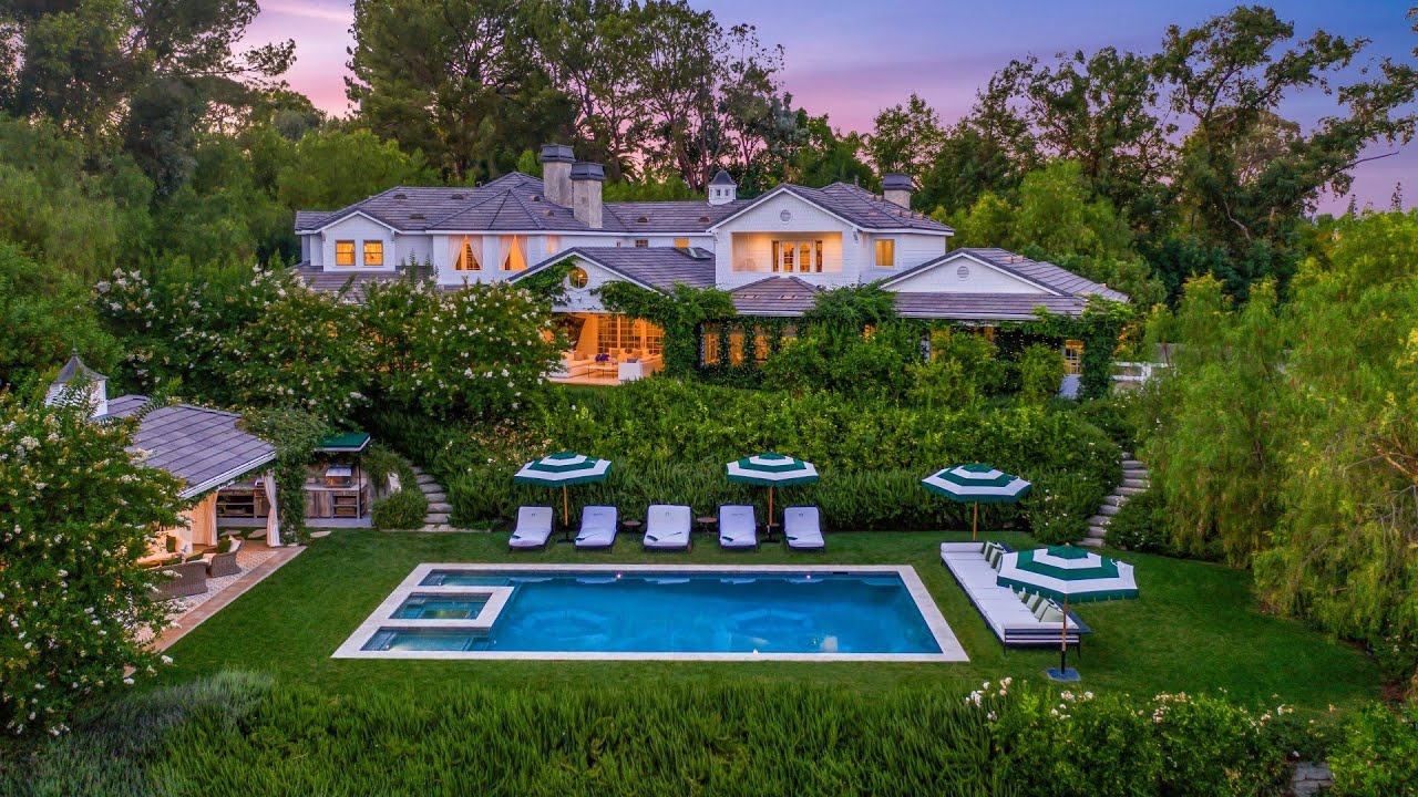 image 0 Charming $19995000 Hidden Hills Estate Offers Perfectly Mature English Style Gardens