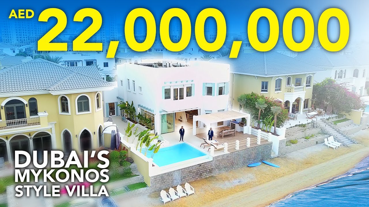 Inside A 22 Million Mykonos Inspired Palm Jumeirah Beach Villa : Dubai Property Vlog #66
