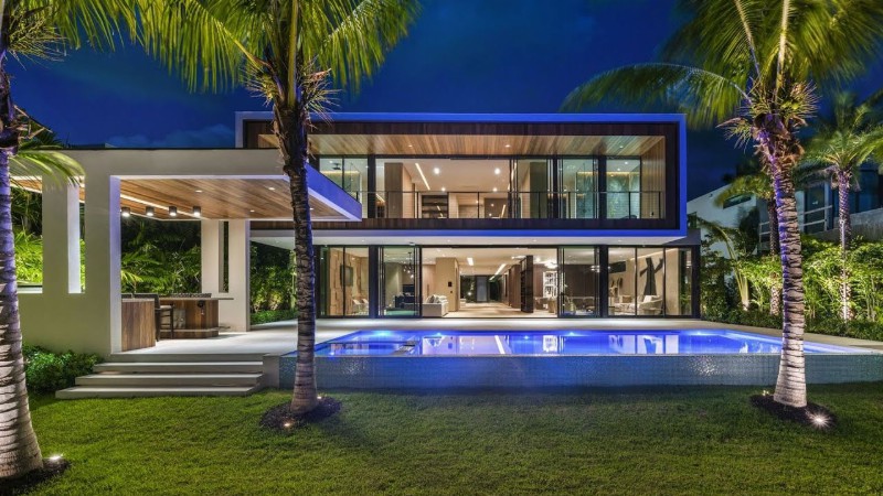 Just Listed $25 Million New Construction Bay Harbor Islands Spec Home With A Superb Private Dock