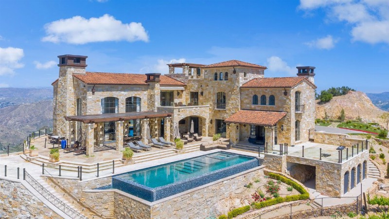 Just Listed $49500000! The Legendary Malibu Rocky Oaks - An Opulent Italian Villa On Mountain Top