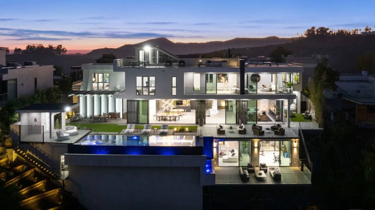 image 0 Listed At $14995000! Outstanding Brand New Bel Air Modern Home Offers Mesmerizing Views