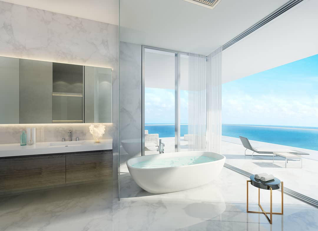 MIAMI REAL ESTATE - Enjoy direct ocean views while you retreat to the comfort and relaxation of a wa