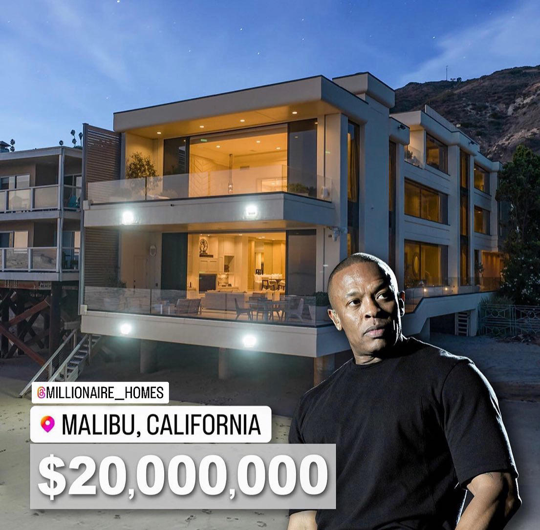 Millionaire Homes - Hip-hop legend and business mougul #drdre just listed his oceanfront Malibu mans