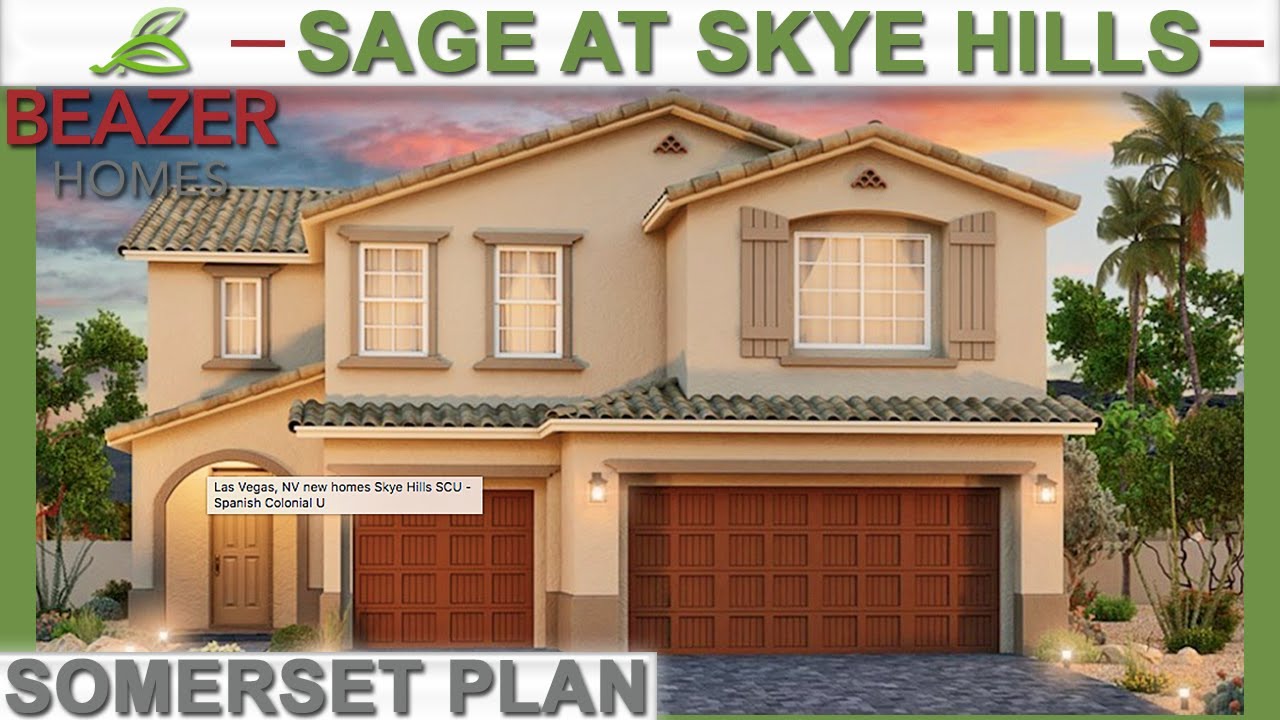 New Construction Homes In Skye Hills Las Vegas : Somerset Plan At Sage By Beazer Homes - 3179sqft