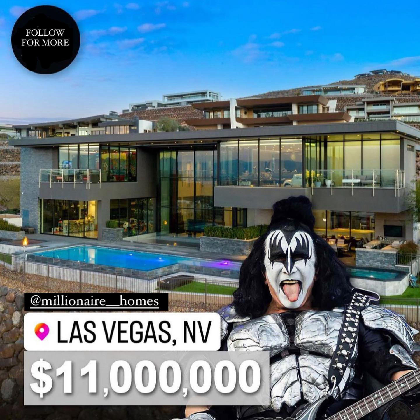 image  1 Rock and Roll royalty, Gene Simmons is kissing his Nevada home goodbye for $11M