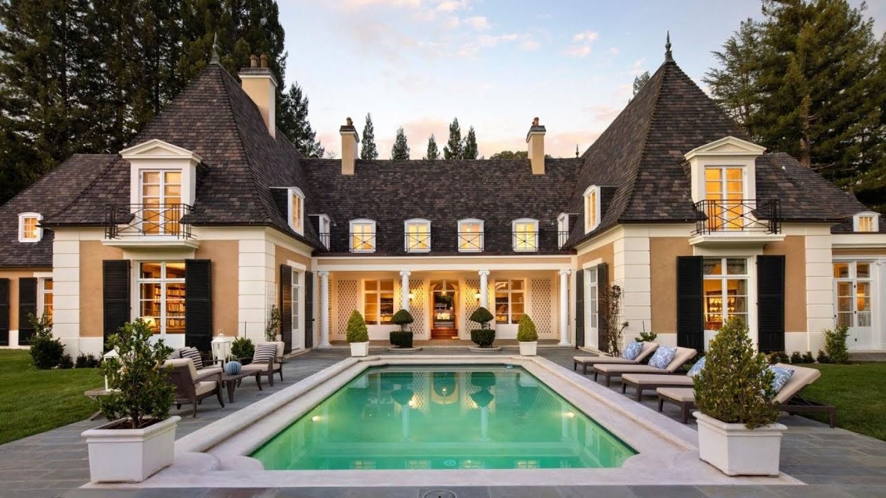 image 0 This $24800000 Luxurious Woodside Mansion Offers Timeless French Architecture